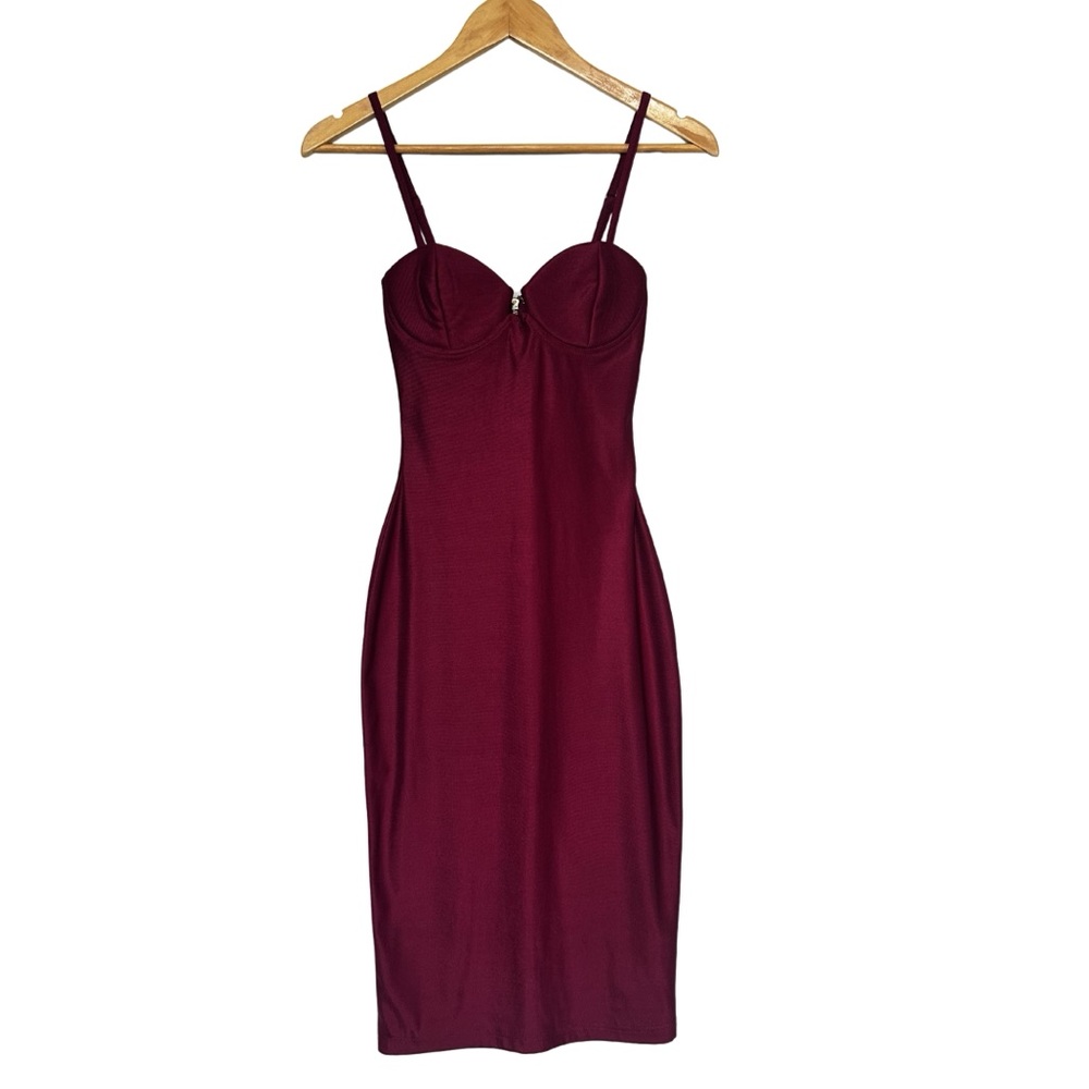 Rare London Burgundy Bodycon Dress